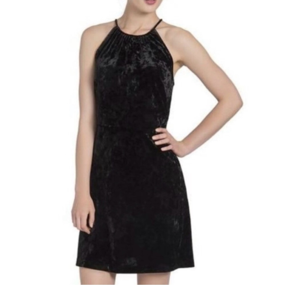 Lysse Willa Crushed Velvet Dress Size Medium Womens Little Black Dress Tie Waist